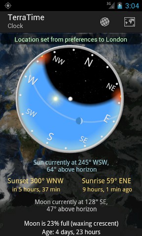 Phone Screen Shot: Compass Mode