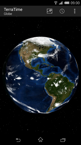 screenshot of terratime globe on Nexus 5