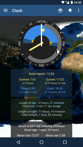 screenshot of terratime clock on Nexus 5