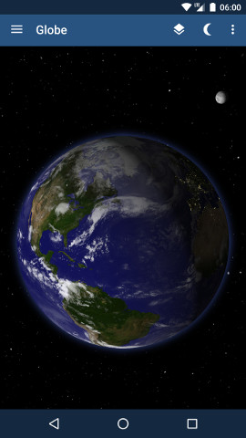 screenshot of terratime globe on Nexus 5
